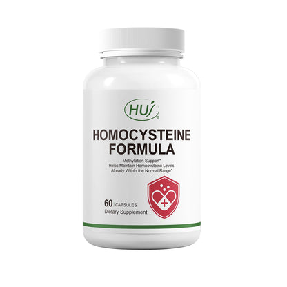 HUJ Homocysteine Formula Supplement - with B2, B12, Folate & Betaine HCl - for Homocysteine Metabolism & Methylation Support*- 60 Capsules