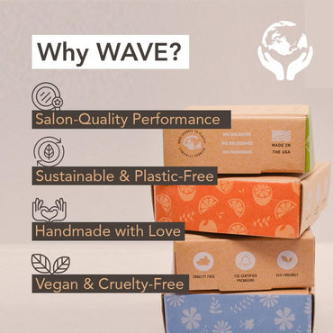 Wave Unscented Shampoo & Conditioner Bar Set - Sulfate Free Natural & Organic Moisturizing Vegan Shampoo and Conditioner Bars for Women & Men - Long-Lasting (80-120 Uses)