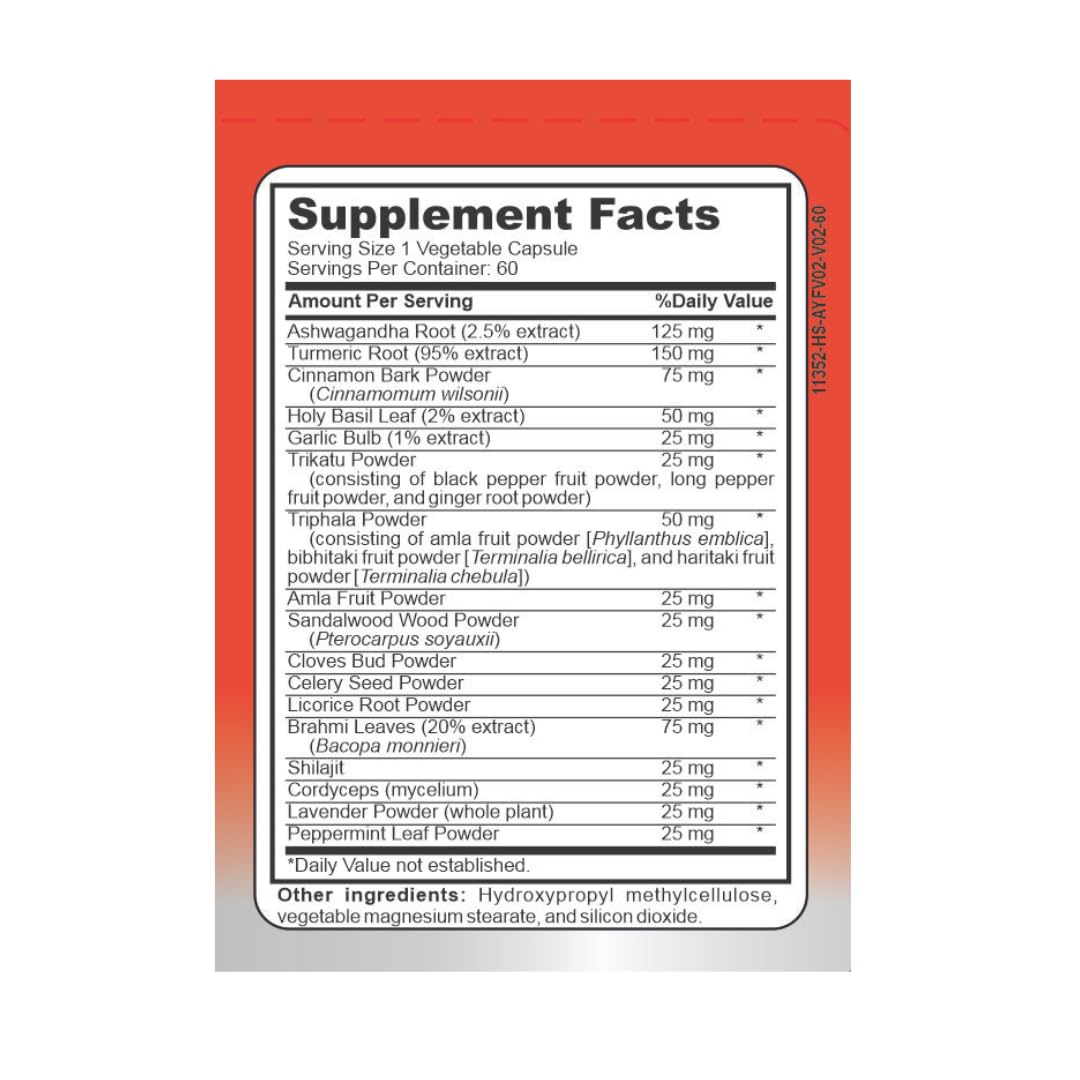 7 Chakra Ayurvedic Complex for Adults (60 Count) with Ashwagandha, Turmeric and Shilajit