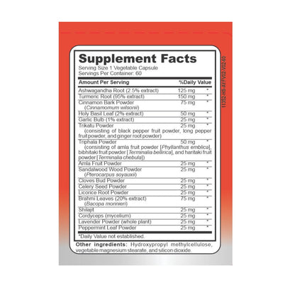 7 Chakra Ayurvedic Complex for Adults (60 Count) with Ashwagandha, Turmeric and Shilajit