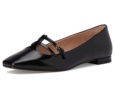 Cole Haan Women's Brigid Tstrap Ballet Flat, Black Leather, 7