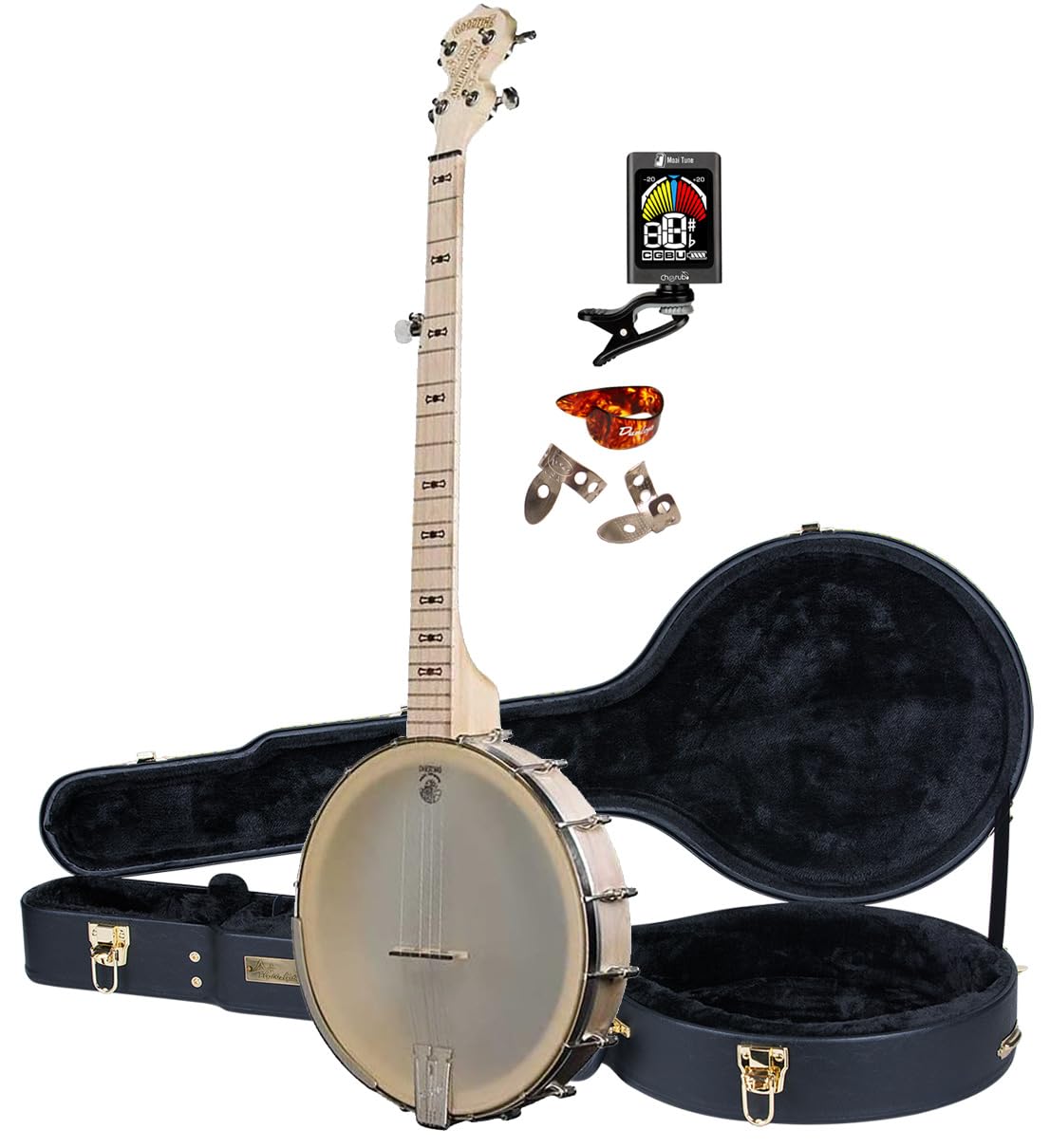 Deering Goodtime Americana Openback Banjo 12" Rim with Instrument Alley Open Back Hard Case Combo - USA Made GAM