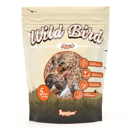 Mycelium Wild Bird Plus Feed (5 LBS) | Organic, Shell-Free Bird Seed for Doves, Pigeons, Quail & Game Birds | Clean, Low-Mess Wild Bird Food for Outside Feeders | No Sunflower | Non-GMO, Made in USA