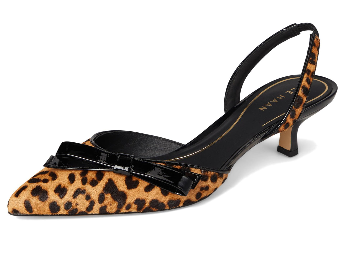 Cole Haan Women's Noella Bow Sling Pump, Leopard Print Haircalf, 7.5