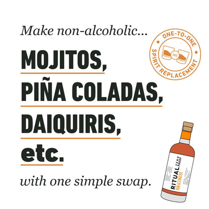 RITUAL ZERO PROOF Rum Alternative | Award-Winning Non-Alcoholic Spirit | 25.4 Fl Oz (750ml) | Only 5 Calories | Sustainably Made in USA | Make Alcohol Free Cocktails