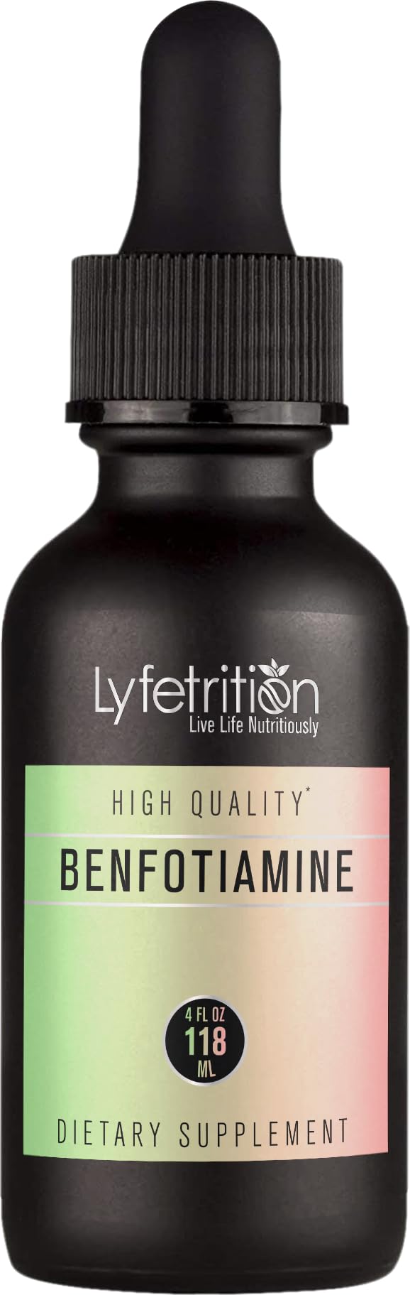 Lyfetrition Benfotiamine 118 ml, 4 FL Oz Liquid, 220 Servings, Made in USA, Quick Absorption, Potent Ingredients, Non-GMO