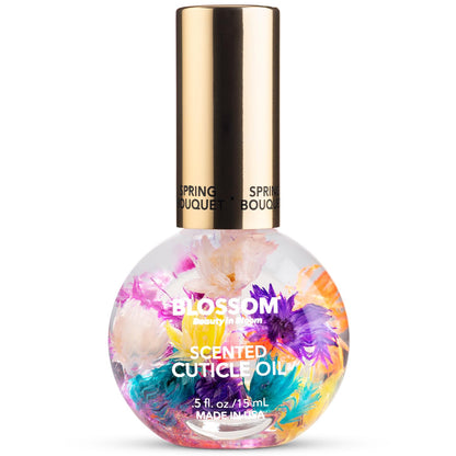 Blossom Cuticle Oil for Nails, Hydrating, Moisturizing, Scented Nail Oil Cuticle Care, Infused with Real Flowers, Made in USA, 0.5 fl. oz, Spring Bouquet