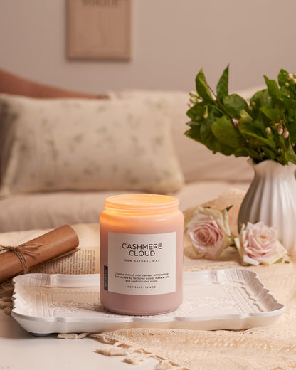 M&SENSE Creamy Almond Milk Scented Candles, 19.4oz 110 Hour Long Lasting 2 Wick Organic Natural Soy Wax in Glass Jar Candle for Bedroom Kitchen Home Decor, Housewarming Gifts for Family Friends