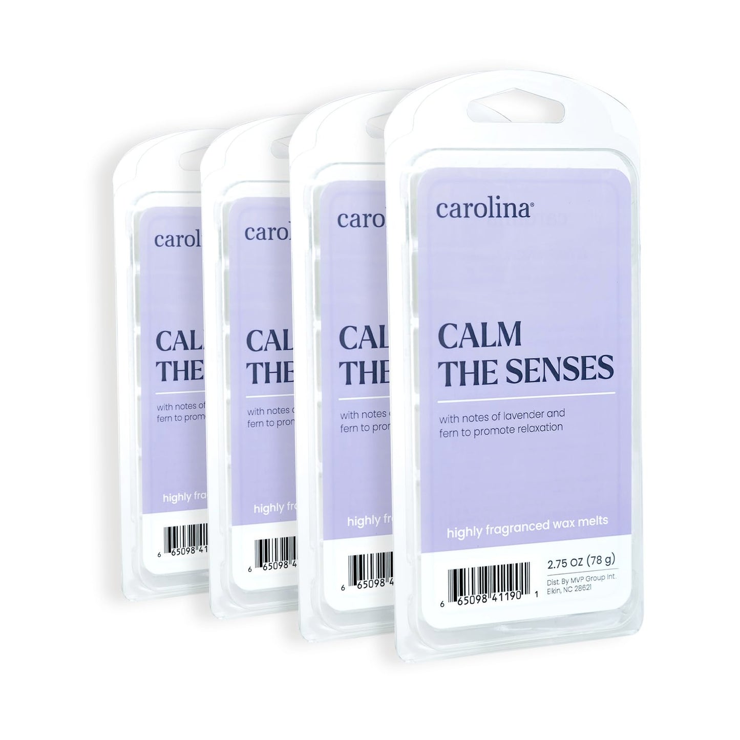 Carolina Calm The Senses Scented Wellness Wax Melts, Wax Melt Warmer Cubes, Long Lasting Scented Wax Warmer Cubes, 4 Pack, 6 Cubes Each - Made in The USA