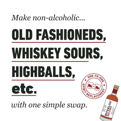 RITUAL ZERO PROOF Whiskey Alternative | Award-Winning Non-Alcoholic Spirit | 25.4 Fl Oz (750ml) | Only 5 Calories | Sustainably Made in USA | Make Delicious Alcohol Free Cocktails