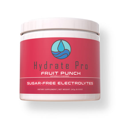 Hydrate Pro Clinical-Grade Electrolyte Powder | 1000mg High-Sodium Formula | POTS & Dysautonomia Support | Sugar-Free | 45 Servings (Fruit Punch)