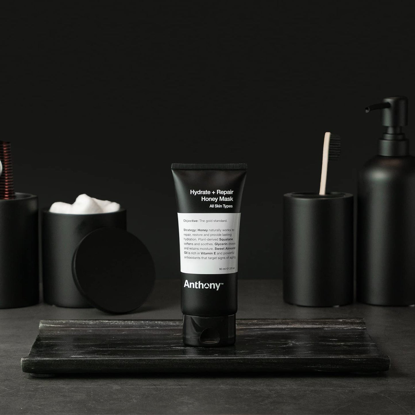 Anthony Hydrate + Repair Honey Mask, Stimulates Your Skin and Opens Pores with Honey, Vitamins C & E, Glycerin, Sweet Almond, Squalane, and Calendula, Soothes and Moisturizes Dry to Normal Skin - 3 Oz