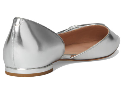 Cole Haan Women's Noella Bow Skimmer Loafer Flat, Silver Specchio, 6.5