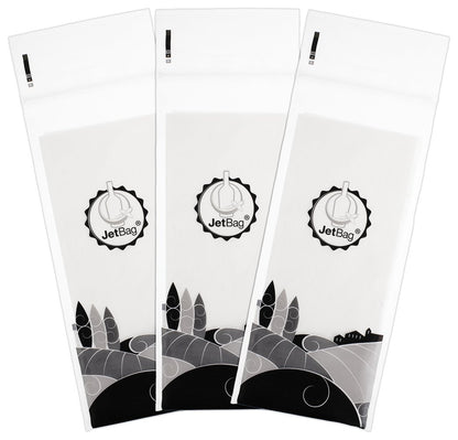 Jet Bag - Protective, Absorbent, Reusable Wine Bags for Travel - Made in the USA - Clear Back allows for Custom Insert