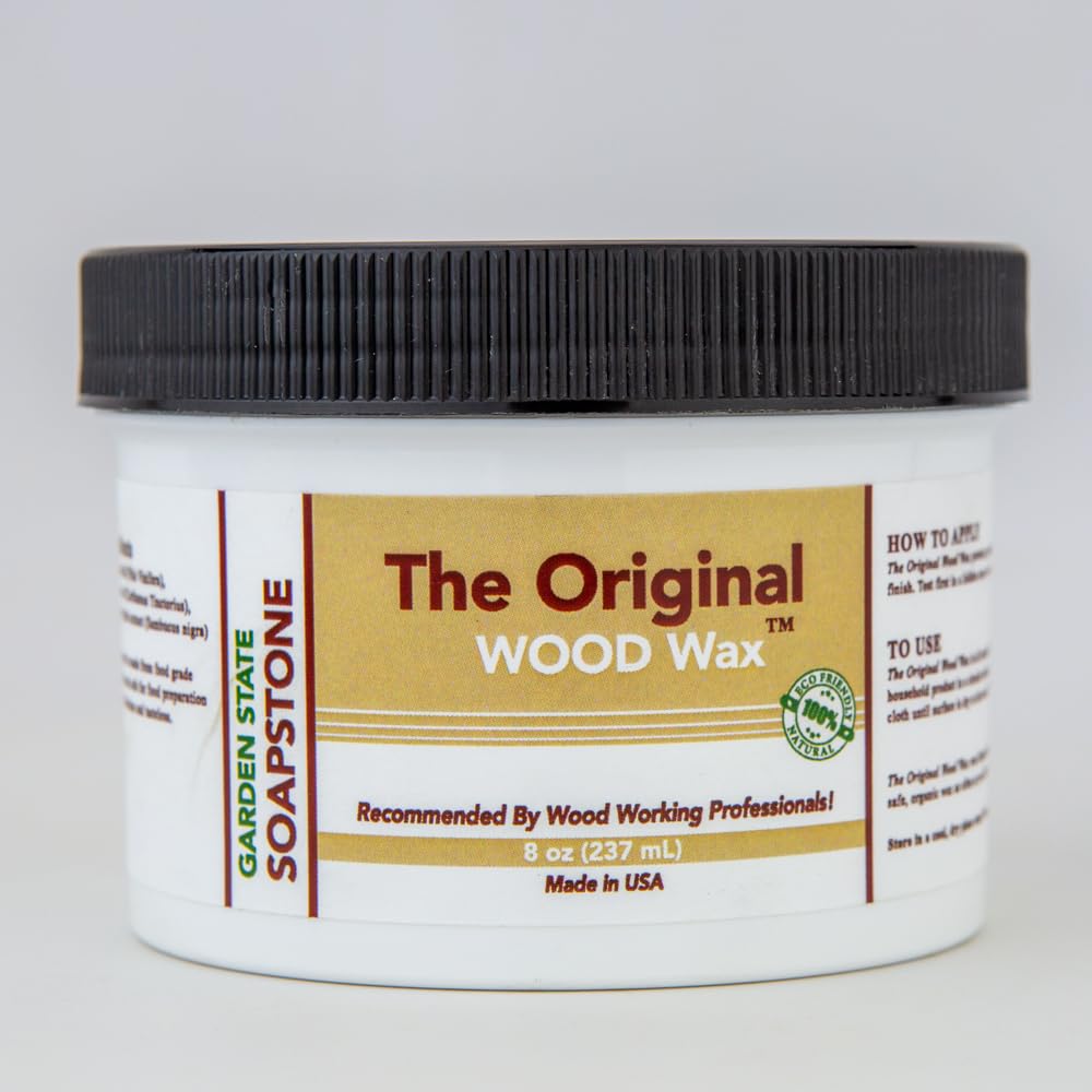 GARDEN STATE SOAPSTONE The Original Wood Wax | Food-Safe Natural Wax for Butcher Blocks & Wood Surfaces – Protects, Nourishes & Enhances Finish (8oz)