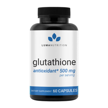 Luma Nutrition Premium Glutathione Supplement - 500mg - L-Glutathione - Antioxidant Support - Reduced - Liver Support - 60 Capsules
