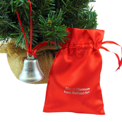 It's A Wonderful Life Christmas Ornament Bell on Ribbon Gift Boxed Movie Souvenir Steel Metal Keepsake Decoration Made in The USA