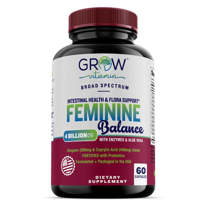 Feminine Balance Complex | Candida Support | Oregano & Caprylic Acid Blend | Vaginal Detox & Cleanse Probiotics | Supports Healthy Intestinal Flora & Immune Function