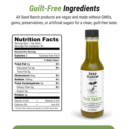 Seed Ranch Elite Heat Hot Sauce Collection, Variety Pack of 4, Medium to Spicy Bundle Gift Set, Small-Batch Organic Gourmet Sauces with Premium Ingredients, Vegan, Non-GMO, Gluten-Free