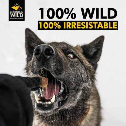 MOUNTAIN WILD Venison Jerky Training Treats for Dogs – Elk & Deer Meat Protein Dog Treat High-Value Reward – All-Natural, No Fillers, Grain-Free, No Preservatives – 8 oz (2 Pack)