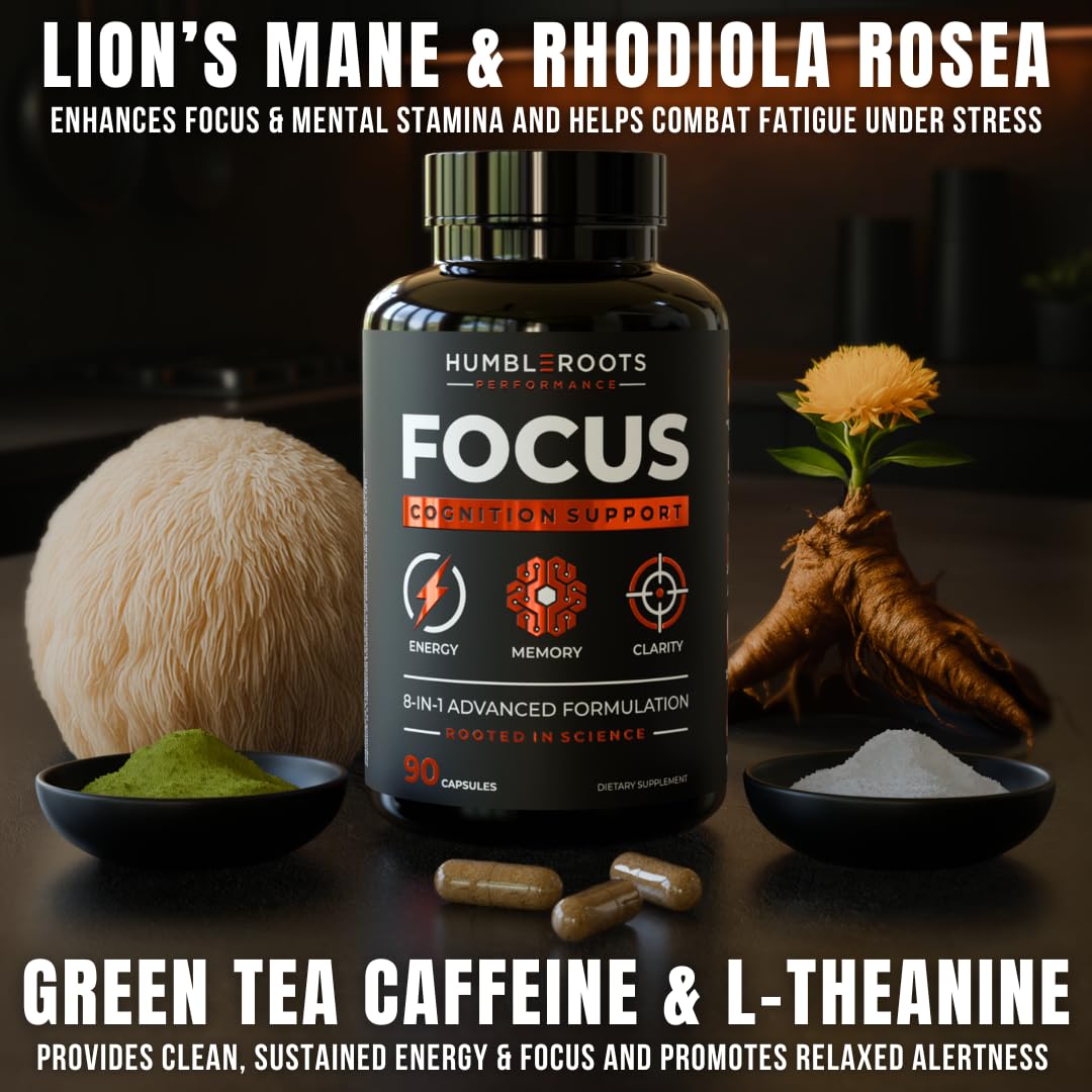 Advanced Nootropic Brain Supplement for Energy, Memory, & Focus | Lion's Mane, Caffeine, L-Theanine, and 5 Additional All-Natural Ingredients to Improve Cognitive Health (90 Capsules)