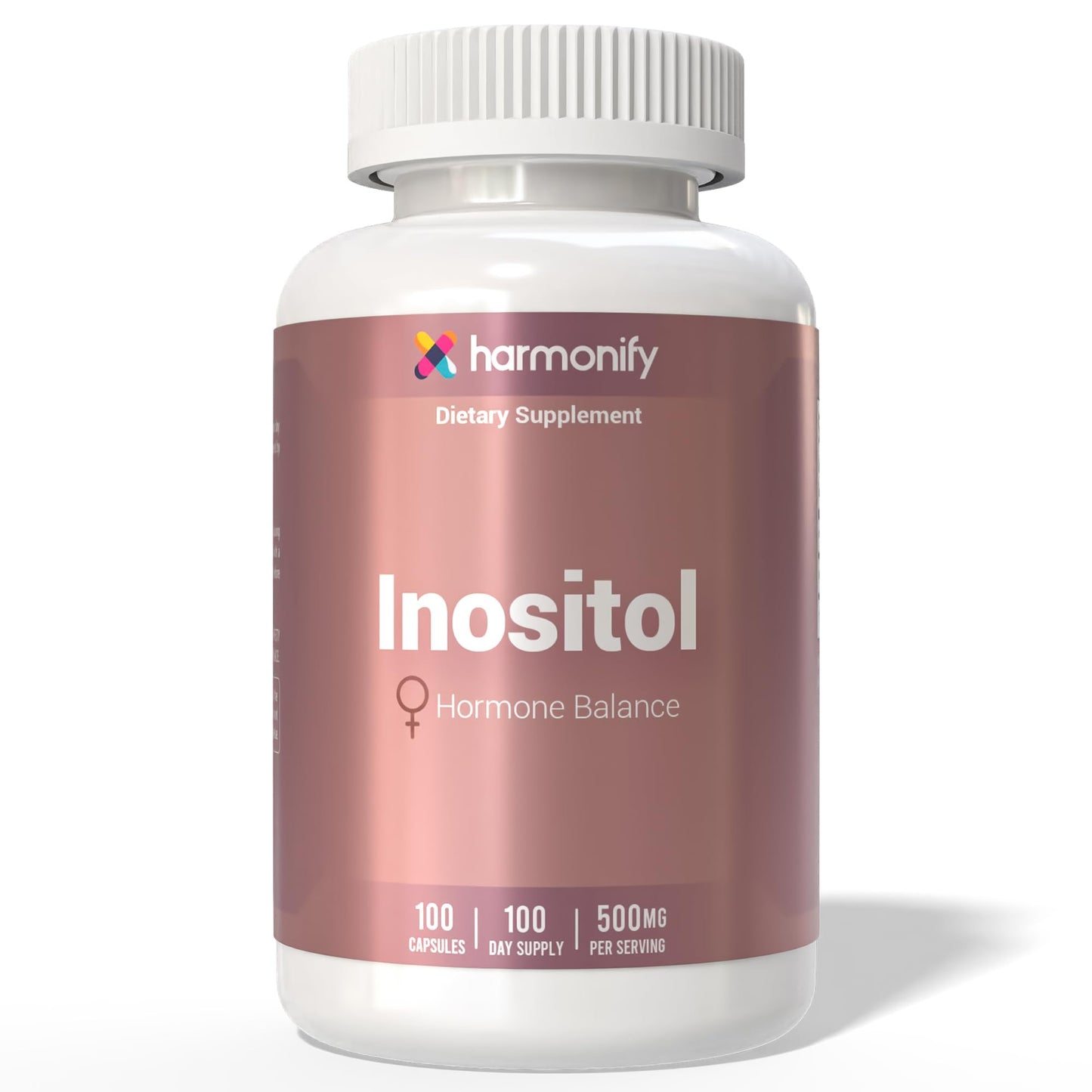 HARMONIFY Inositol Supplement 500mg – Balance Support – 100 Capsules | Myo-Inositol Supplement for Women’s Reproductive Health, Mood&Ovarian Support | Non-GMO, Vegan-Friendly