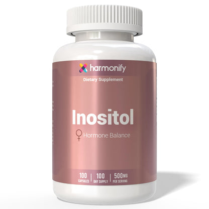 HARMONIFY Inositol Supplement 500mg – Balance Support – 100 Capsules | Myo-Inositol Supplement for Women’s Reproductive Health, Mood&Ovarian Support | Non-GMO, Vegan-Friendly