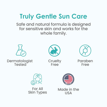 TruKid Easy On Mineral Sunscreen SPF 50 - All Natural Kids & Baby Sunscreen for Face & Body, Non-Toxic Zinc Oxide Sunblock Protection for Sensitive Skin, Unscented, FSA Eligible, Travel Size 3.4oz