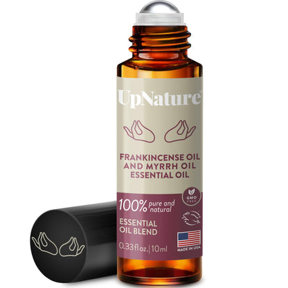 UpNature Frankincense and Myrrh Oil Roll On - 100% Natural Essential Oil Roller for Skin