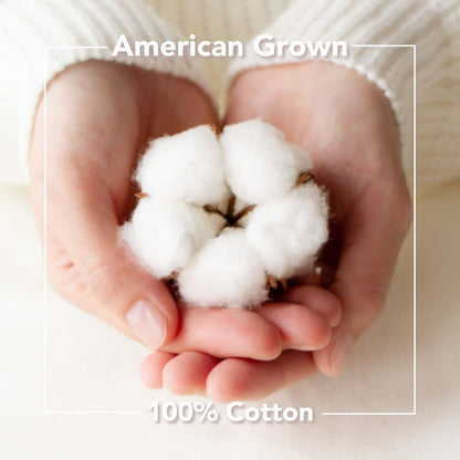 Red Land Cotton | American-Made 100% Cotton Throw Blanket | Soft, Breathable Basket Weave Blanket | Easily Laundered | White