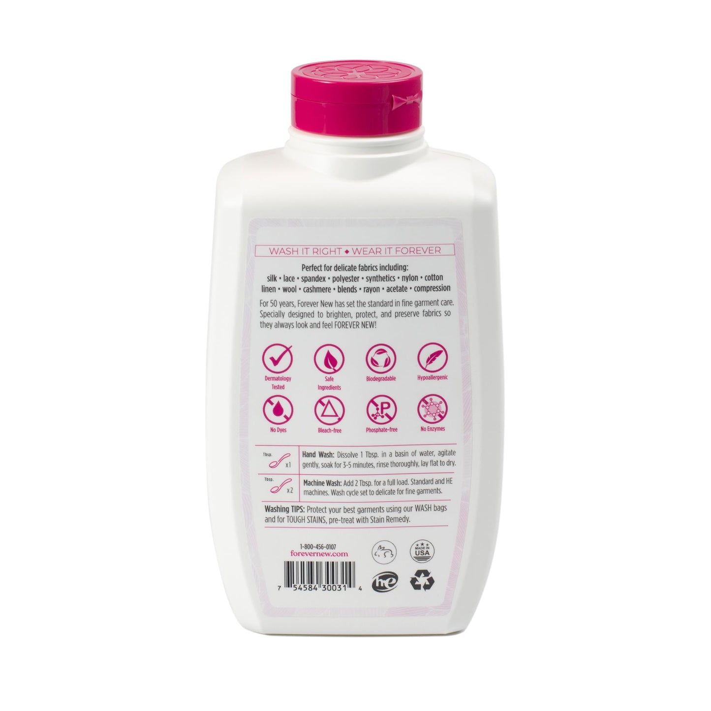 FOREVER NEW Liquid Laundry Detergent - Fabric Care Wash - Unscented, 32 Fl Oz