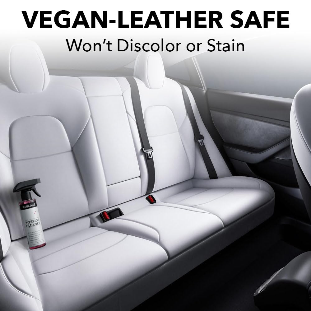 Tesla Seat Cleaner & Stain Remover - Interior Cleaner, Safe on Black & White Vegan Leather, Interior Cleaning Products for Seats, Dash, Console | Tesla Model 3 Y S X Juniper Accessories 2025 & 2026