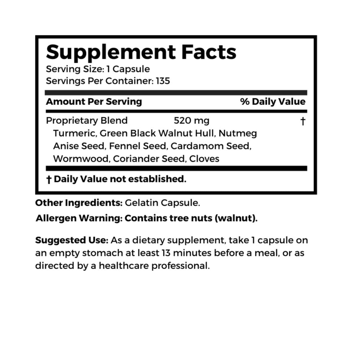 Dr Clark Store para-Zap – 520mg, 135 Capsules, Supports Digestive Health & Gut Balance