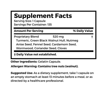 Dr Clark Store para-Zap – 520mg, 135 Capsules, Supports Digestive Health & Gut Balance