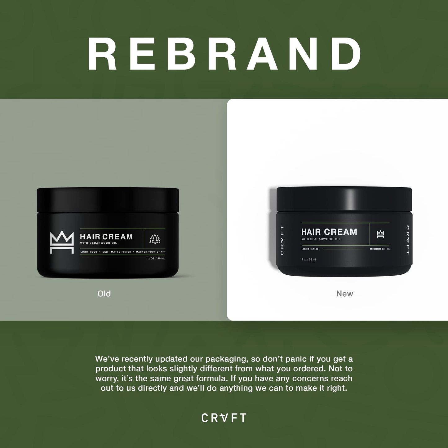CRVFT Hair Cream 2oz | Light Hold/Medium Shine | Reduce Frizz/Add Shine & Definition | Ideal for All Hair Types & Lengths | Hydrating Men's Styler | Made in the USA | Paraben & Sulfate Free [Scented]