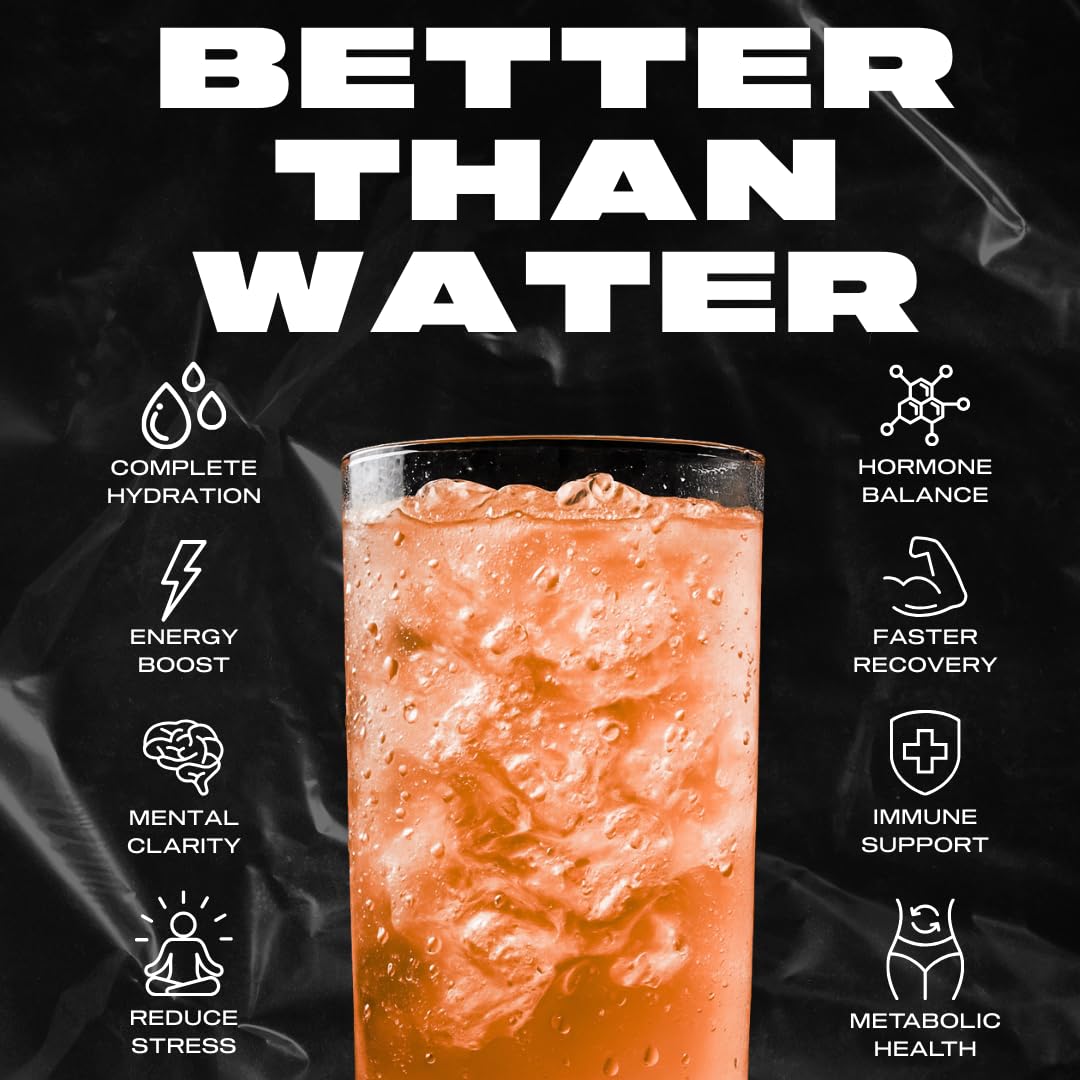 Hyburst Electrolyte & Vitamin Supplement Powder, Drink Mix with B12, L-Theanine, D3, K2, Zinc, Magnesium, Potassium, Supports Calm Focus & Energy, Tangerine Tango, 15 Pack