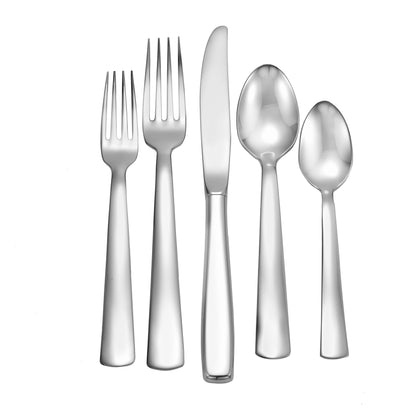 Liberty Tabletop Modern America 65-piece 18/10 Flatware Set for 12, Includes Serving Pieces Silverware Made in USA