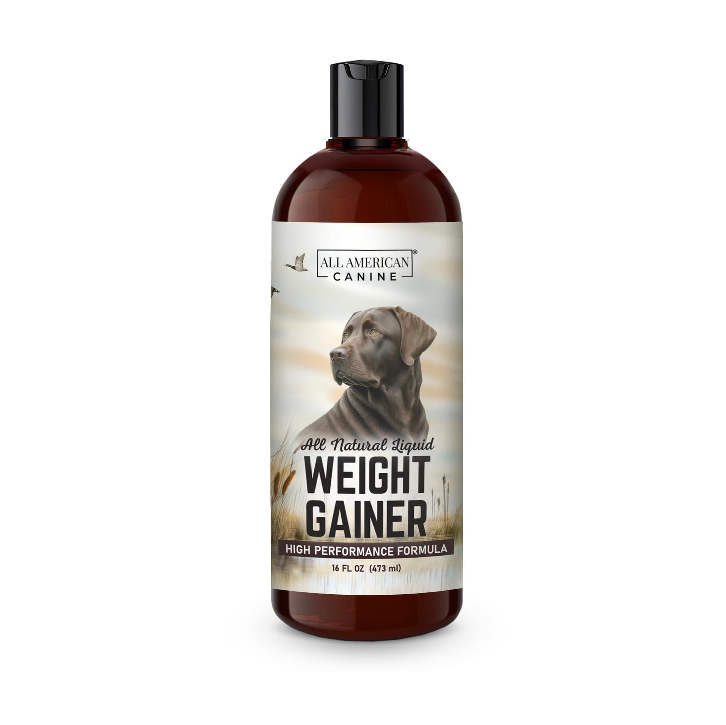 All American Canine Dog Weight Gainer Liquid – High Calorie Dog Food Supplement for Rapid Weight Gain, Mass, and Recovery – Appetite Stimulant – 60 Servings