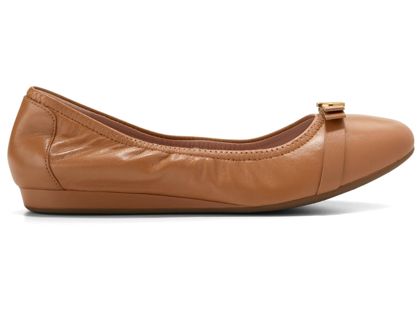 Cole Haan Women's Tova Bow Ballet Flat, Pecan Leather, 9