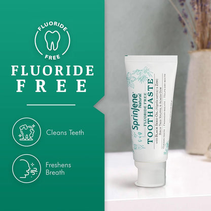 SprinJene Natural Toothpaste – Fluoride Free Clove & Mint Toothpaste for Healthy Gums & Fresh Breath – Gum Care with Patented Black Seed Oil & Zinc – Made in The USA (2 Pack)