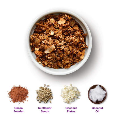 gr8nola CACAO CRISP - Healthy, Low Sugar, Vegan Granola Cereal - Made with Superfoods Cacao, Coconut, and Sunflower Seeds, Soy Free, Dairy Free and No Refined Sugar - 10oz Resealable Bag