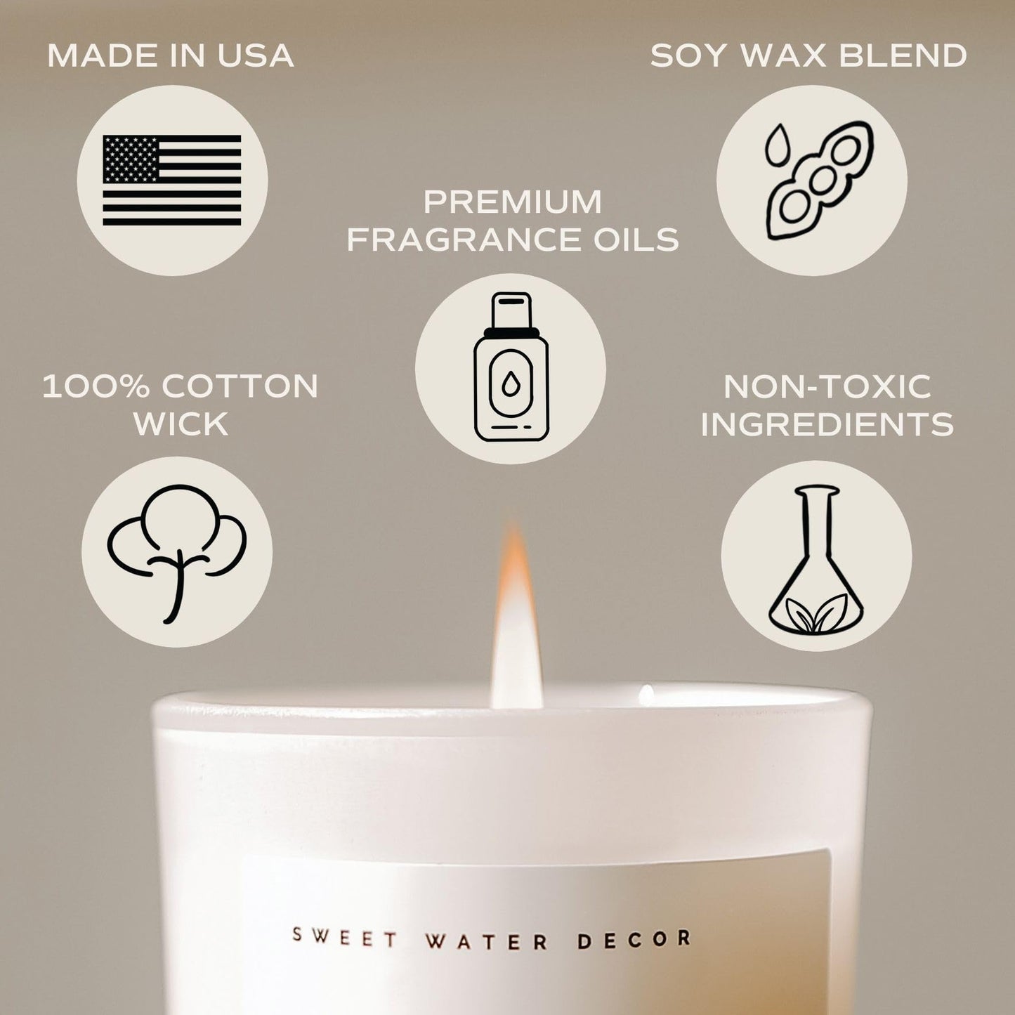 Sweet Water Decor Hot Cocoa + Peppermint Soy Candle | Chocolate, Peppermint, and Vanilla Holiday Scented Candles for Home | 11oz White Jar + Wood Lid, 50+ Hour Burn Time, Made in The USA