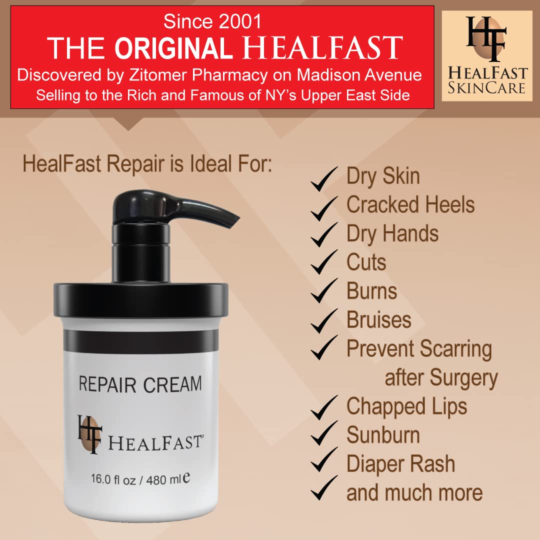 HealFast Sensitive Skin Repair Moisturizing Cream 16 Oz – For Dry, Itch– Fights Rashes, Dryness, Stretch Marks, Sunburn and Bed Sores – Herbal and Food Based Ingredients