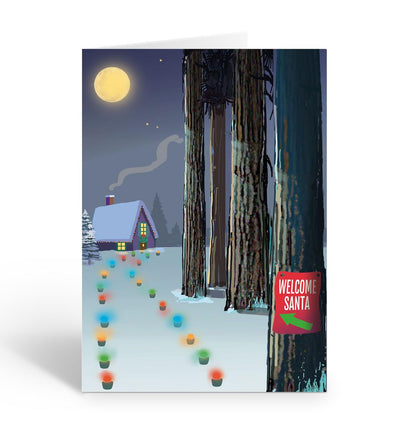 Stonehouse Collection Cabin In Forest Christmas Cards, Boxed Winter Forest Holiday Cards, USA Made, Pack of 18 (Standard)