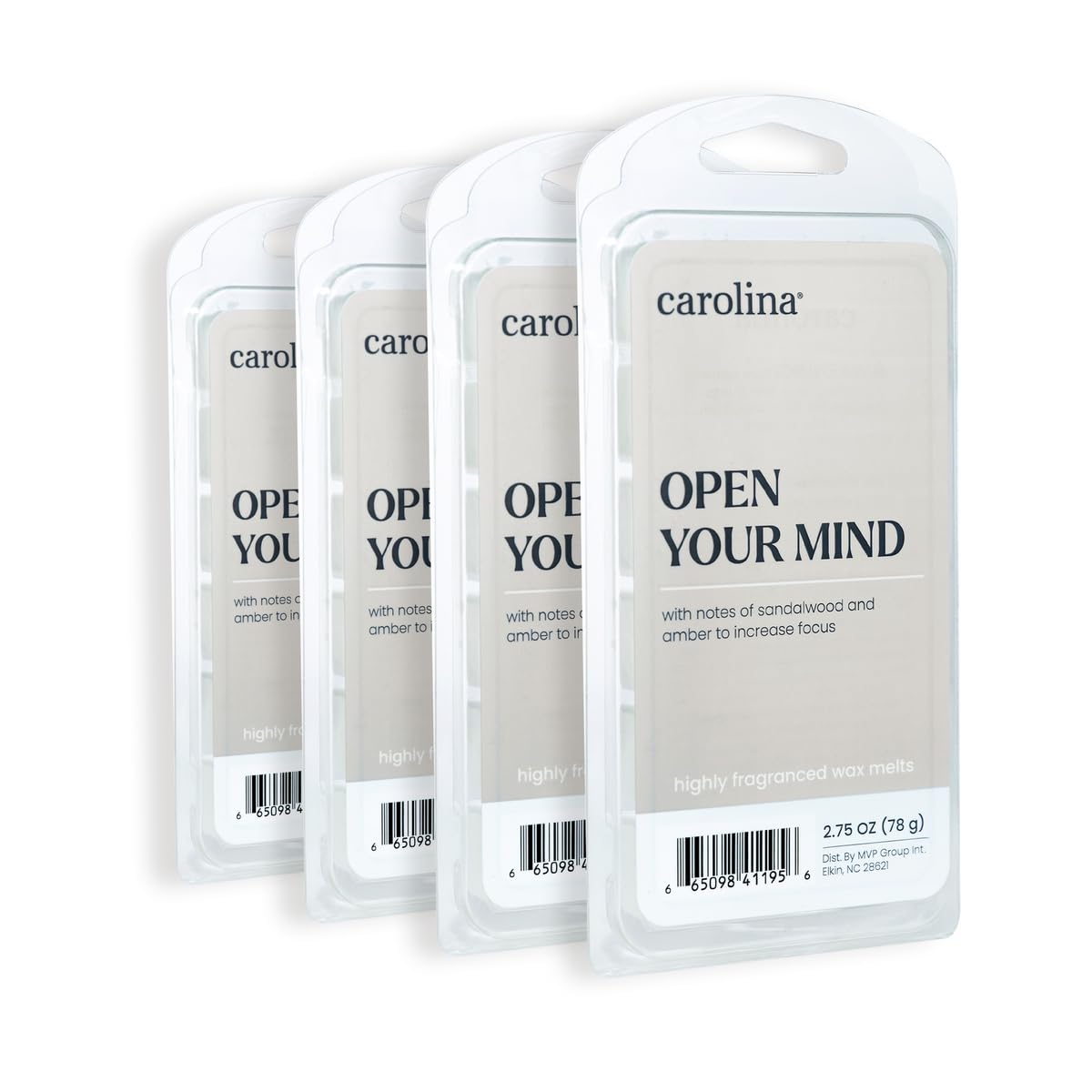 Carolina Open Your Mind Scented Wellness Wax Melts, Wax Melt Warmer Cubes, Long Lasting Scented Wax Warmer Cubes, 4 Pack, 6 Cubes Each - Made in The USA