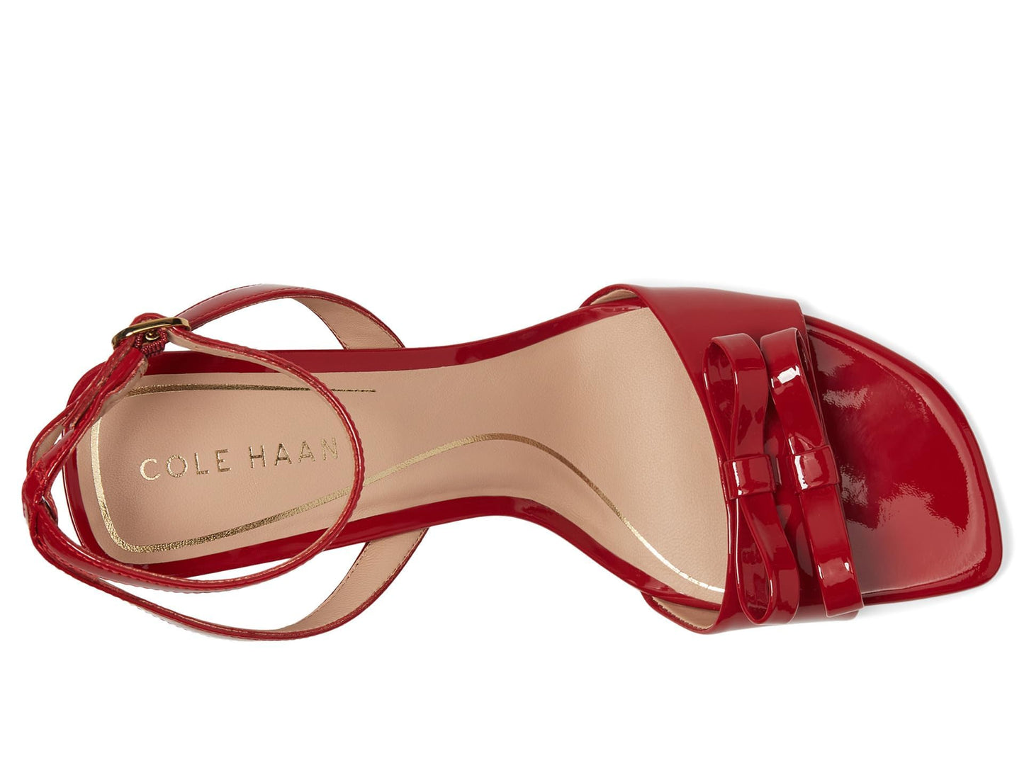 Cole Haan Women's Noella Bow Sandal Platform, Rio Red Patent Leather, 9.5