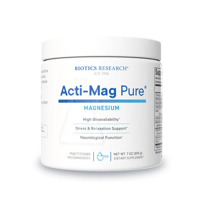 Biotics Research Acti-Mag Pure™ - Premium Magnesium Glycerophosphate (400mg) Powder – Easy-to-Mix, Pure Unflavored Powdered Formula with Beetroot Extract, B-Vitamins & Taurine - 5g/Serving