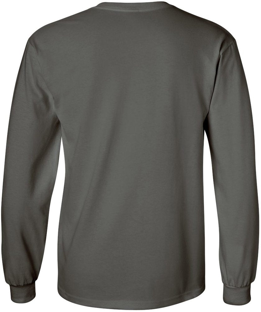 Joe's USA Men's Long Sleeve Heavyweight Cotton Crewneck Tee-XL-Charcoal