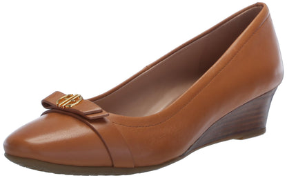 Cole Haan Women's Malta Wedge Pumps, Pecan Leather/Natural, 9