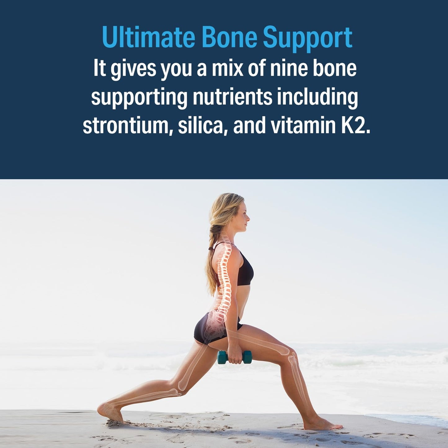 Advanced Bionutritionals – Ultimate Bone Support Supplement, Strontium, Silica, Vitamin K2 and D3, Support Bone Health, Bone Strength, Non GMO, Gluten Free, Dairy Free, Soy Free, Vegan (60 Tablets)